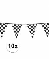 Vergelijk 10x finish slinger met driehoek vlaggetjes 6 meter prijs