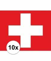 Vergelijk 10x stuks stickertjes van vlag van zwitserland prijs
