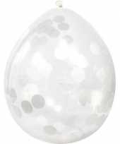 Vergelijk 12x transparante ballon witte confettisnippers 30 cm prijs