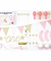 Vergelijk 1e verjaardag versiering pakket meisje 33 delig prijs