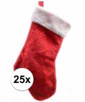 Vergelijk 25x pluche kerstsokken 40 cm rood wit prijs