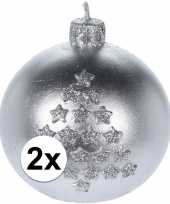 Vergelijk 2x kerst decoratie kaarsen zilveren kerstbal prijs