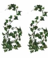Vergelijk 2x nep planten groene hedera helix klimop kunstplanten 180 cm prijs