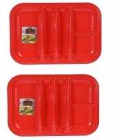 Vergelijk 2x rode taco borden 5 vaks 26 cm prijs