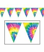 Vergelijk 2x stuks tie dyed hippie vlaggenlijnen 3 meter prijs