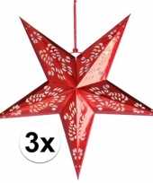 Vergelijk 3x decoratie kerstster rood van 60 cm prijs