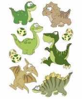 Vergelijk 3x dinosaurus met wiebeloogjes stickervel met 27 stickers prijs