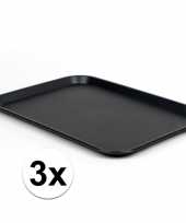 Vergelijk 3x horeca dienblad zwart 45 x 35 cm prijs