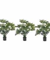 Vergelijk 3x nep planten groene philondendron 80 cm prijs