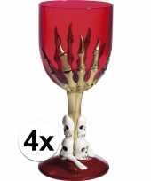 Vergelijk 4x rode horror wijnglas prijs