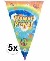 Vergelijk 5x hippie feest vlaggenlijnen flower power 5 meter prijs