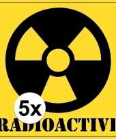 Vergelijk 5x radioactief gevaarsymbool sticker 10 5 cm prijs 10121794