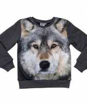 Vergelijk all over print crewneck sweater met wolf voor kinderen prijs