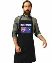 Vergelijk australische vlag keukenschort barbecueschort zwart heren en dames prijs