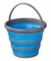 Vergelijk compacte opvouwbare inklapbare emmer blauw grijs 10 liter camping vis emmer prijs