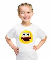 Vergelijk emoticon geschrokken t-shirt wit kinderen prijs