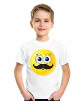 Vergelijk emoticon snor t-shirt wit kinderen prijs