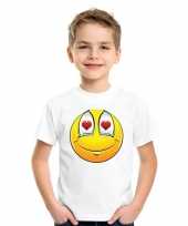 Vergelijk emoticon verliefd t-shirt wit kinderen prijs