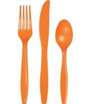 Vergelijk feest wegwerpbestek set oranje 48 delig vorken messen lepels prijs