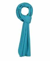 Vergelijk fleece winter sjaal turquoise blauw prijs
