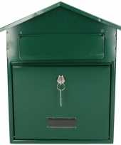 Vergelijk groene brievenbus met deur 36 x 29 cm prijs