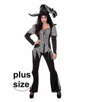 Vergelijk grote maat zwart wit halloween gothic kostuum voor dames prijs