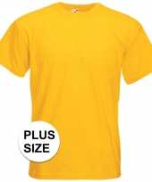 Vergelijk grote maten basis heren t-shirt geel met ronde hals prijs