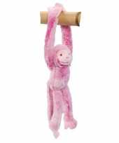 Vergelijk hangend knuffel aapje roze 32 cm prijs