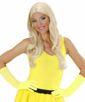 Vergelijk knalgele lange handschoenen prijs