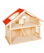 Vergelijk luxe houten poppenhuis met 2 etages prijs