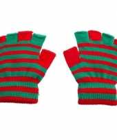 Vergelijk mofjes handschoenen in rood groenkleur one size prijs