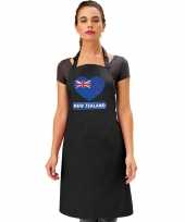 Vergelijk nieuw zeelandse vlag in hart keukenschort barbecueschort zwart heren en dames prijs