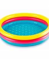 Vergelijk opblaas gekleurd zwembad compact 114 cm rond met opblaasbare bodem prijs