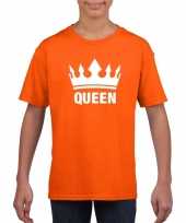 Vergelijk oranje koningdag queen shirt met kroon meisjes prijs