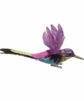 Vergelijk paarse kolibrie vogel op clip 15 cm prijs