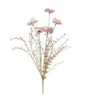 Vergelijk roze papaver klaproosjes kunstbloemen takken 53 cm decoratie prijs