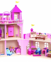 Vergelijk roze speelgoed paleis van hout prijs