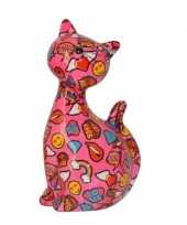 Vergelijk spaarpot kat poes roze met emoticons 30 cm prijs