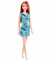 Vergelijk speelgoed barbie trendy pop met mint groen jurkje en rood haar prijs