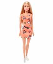 Vergelijk speelgoed barbie trendy pop met oranje roze jurkje en blond haar prijs