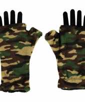 Vergelijk vingerloze fleece handschoenen camouflage print voor volwassenen prijs
