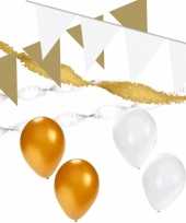Vergelijk wit en goud feestartikelen decoratie pakket huiskamer prijs 10116092