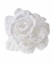 Vergelijk witte roos met glitters 10 cm prijs