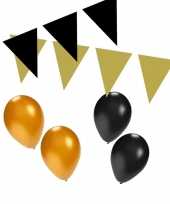 Vergelijk zwart en goud feestartikelen decoratie pakket small prijs